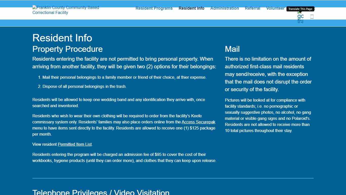 CBCF - Resident Info